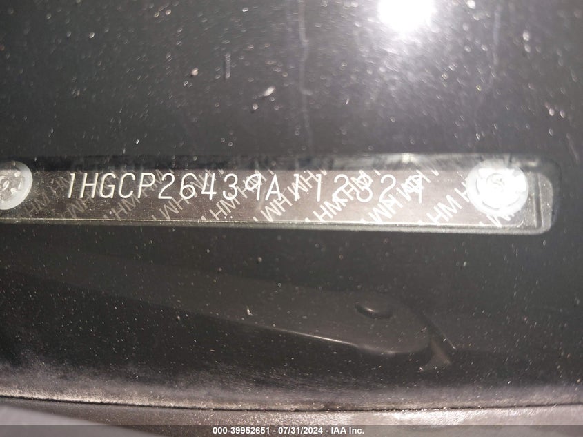 2009 Honda Accord 2.4 Lx-P VIN: 1HGCP26439A112329 Lot: 39952651