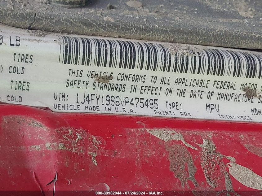 1997 Jeep Wrangler Sport VIN: 1J4FY19S6VP475495 Lot: 39952944