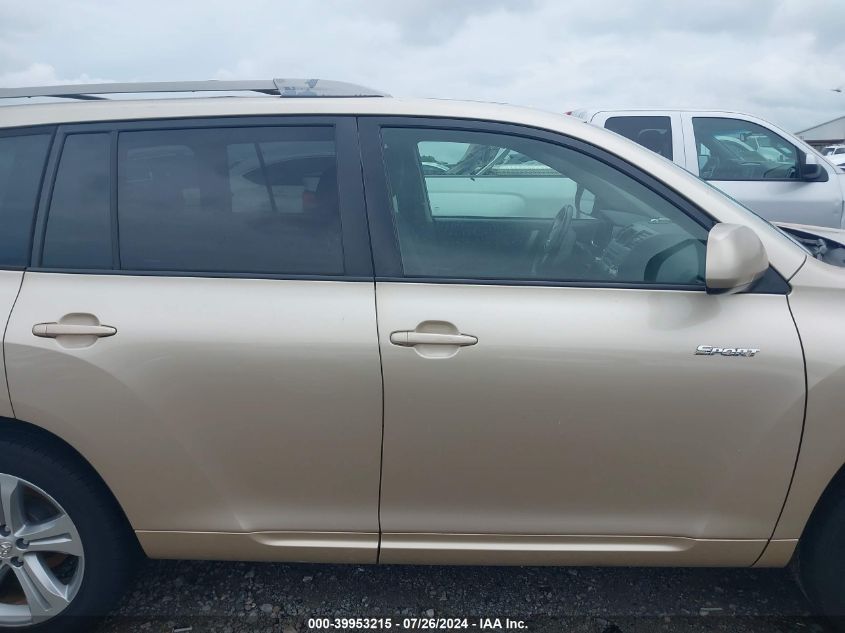 2008 Toyota Highlander Sport VIN: JTEDS43A382001999 Lot: 39953215