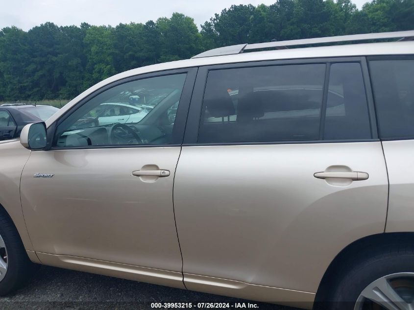 2008 Toyota Highlander Sport VIN: JTEDS43A382001999 Lot: 39953215