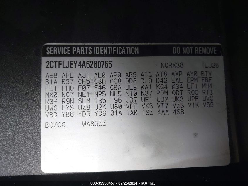 2010 GMC Terrain Slt VIN: 2CTFLJEY4A6280766 Lot: 39953457