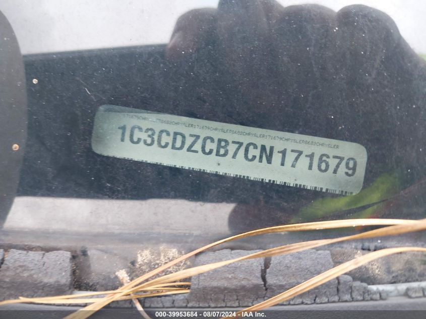 2012 Dodge Avenger Sxt VIN: 1C3CDZCB7CN171679 Lot: 39953684