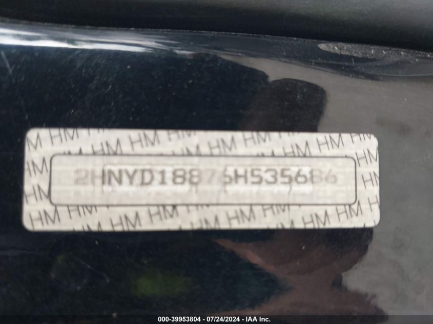 2006 Acura Mdx VIN: 2HNYD18876H535686 Lot: 39953804