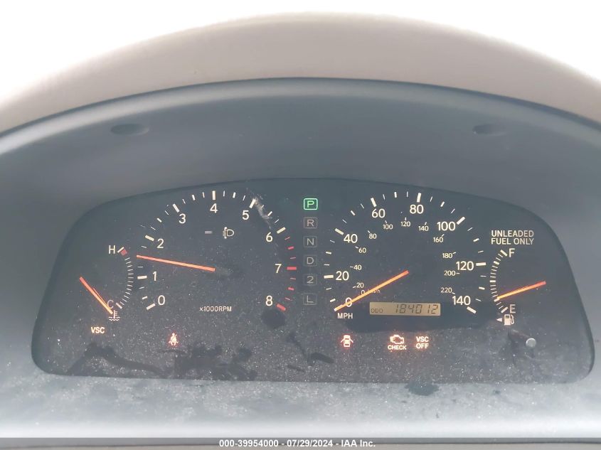 2000 Lexus Es 300 300 VIN: JT8BF28G7Y5093598 Lot: 39954000