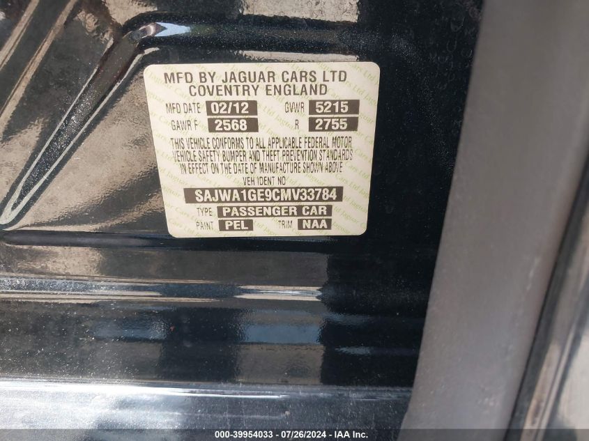2012 Jaguar Xj Supercharged VIN: SAJWA1GE9CMV33784 Lot: 39954033