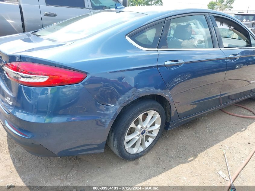 2019 Ford Fusion Hybrid Se VIN: 3FA6P0LU2KR185052 Lot: 39954191