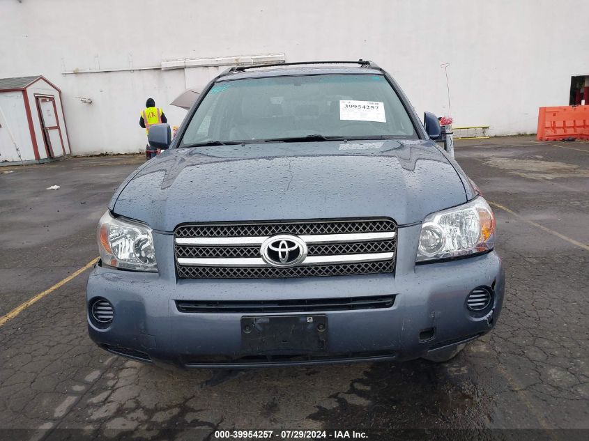 2006 Toyota Highlander Hybrid V6 (Ecvt) VIN: JTEEW21A160029387 Lot: 39954257