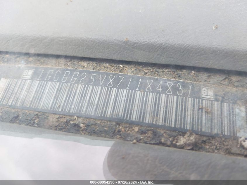 2007 Chevrolet Express Work Van VIN: 1GCGG25V871184831 Lot: 39954290