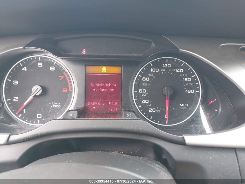 2012 Audi A4 Premium VIN: WAUBFAFL2CN006871 Lot: 39954410