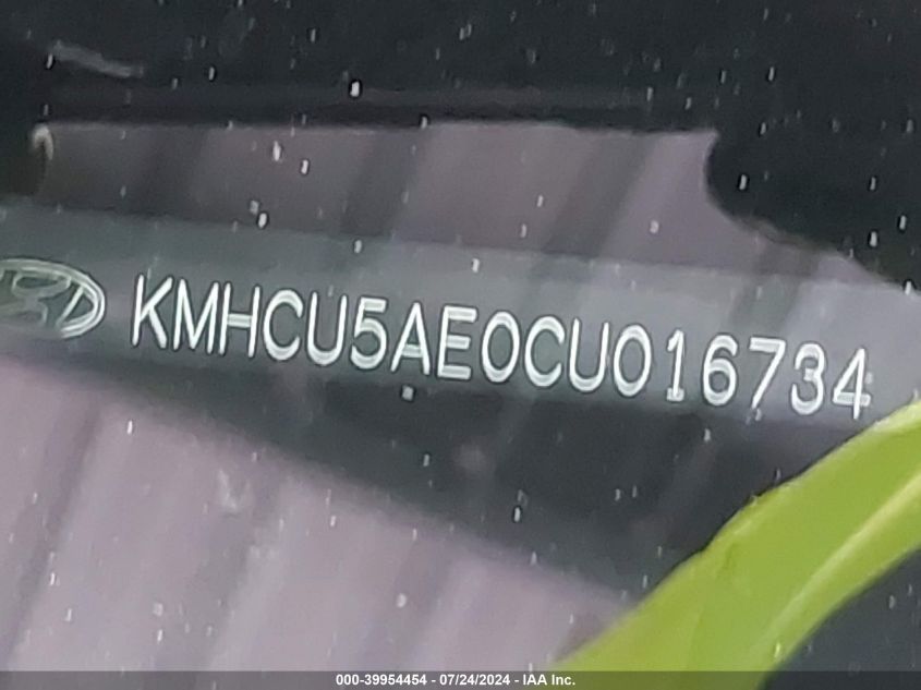 2012 Hyundai Accent Se VIN: KMHCU5AE0CU016734 Lot: 39954454