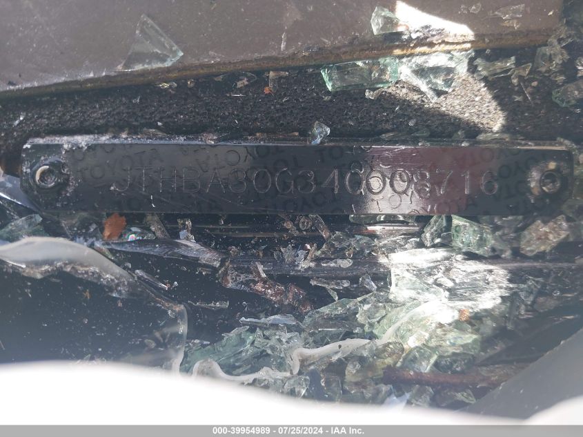 2004 Lexus Es 330 VIN: JTHBA30G340008716 Lot: 39954989