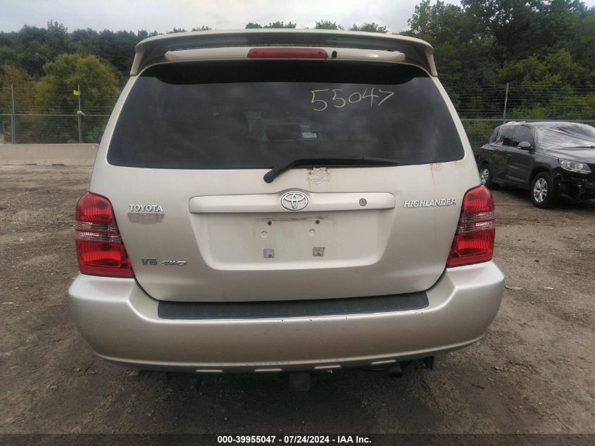 2002 Toyota Highlander Limited V6/V6 VIN: JTEHF21A720049411 Lot: 39955047