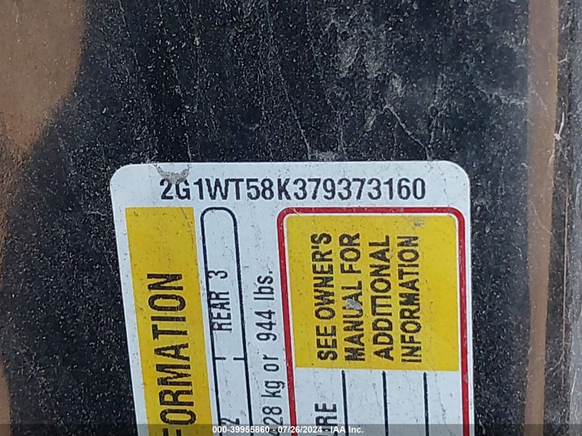 2007 Chevrolet Impala Lt VIN: 2G1WT58K379373160 Lot: 39955860