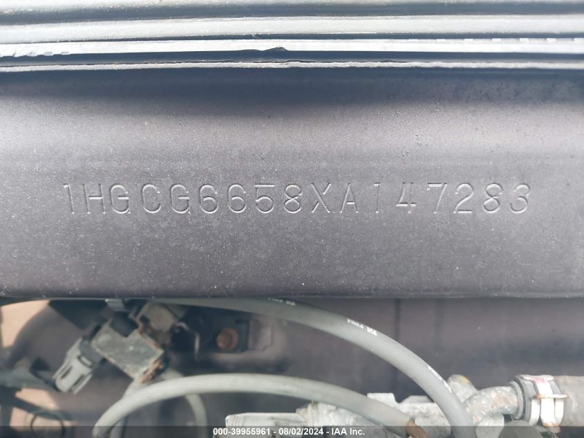 1999 Honda Accord Lx VIN: 1HGCG6658XA147283 Lot: 39955961