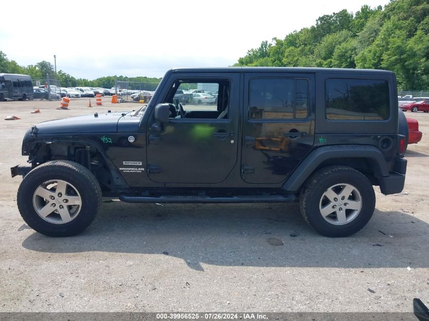 2014 Jeep Wrangler Unlimited Sport VIN: 1C4BJWDG8EL127827 Lot: 39956525