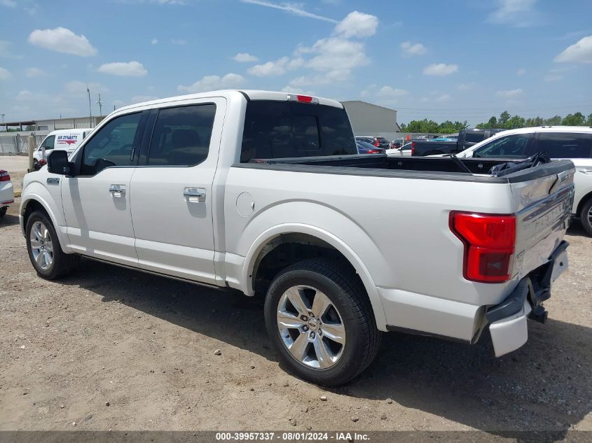 2018 Ford F-150 Platinum VIN: 1FTEW1C53JFB43640 Lot: 39957337