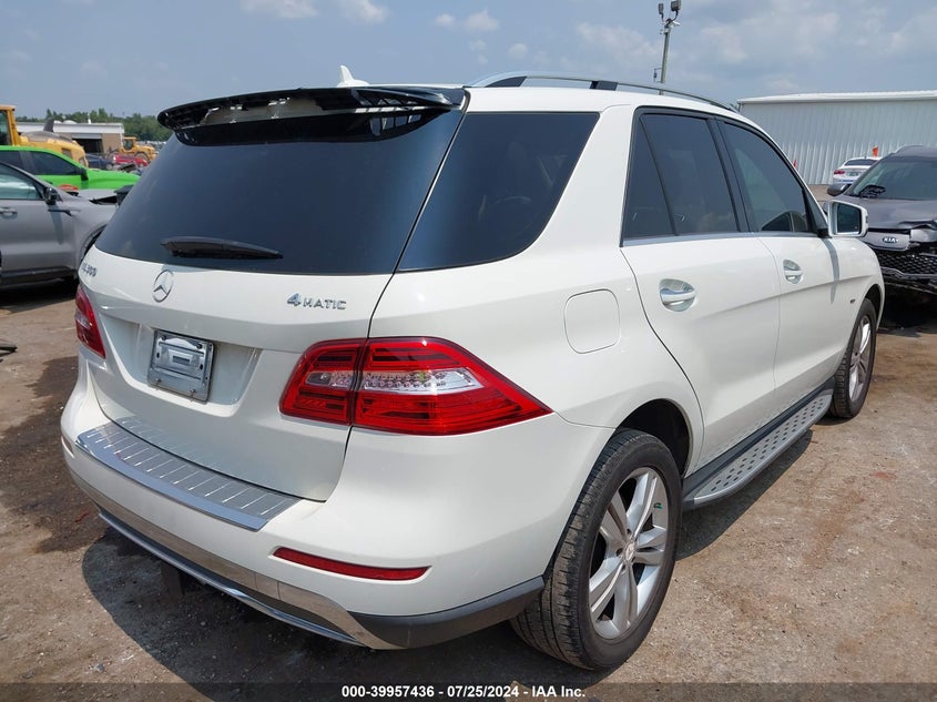 2012 Mercedes-Benz Ml 350 350 4Matic VIN: 4JGDA5HB1CA054564 Lot: 39957436