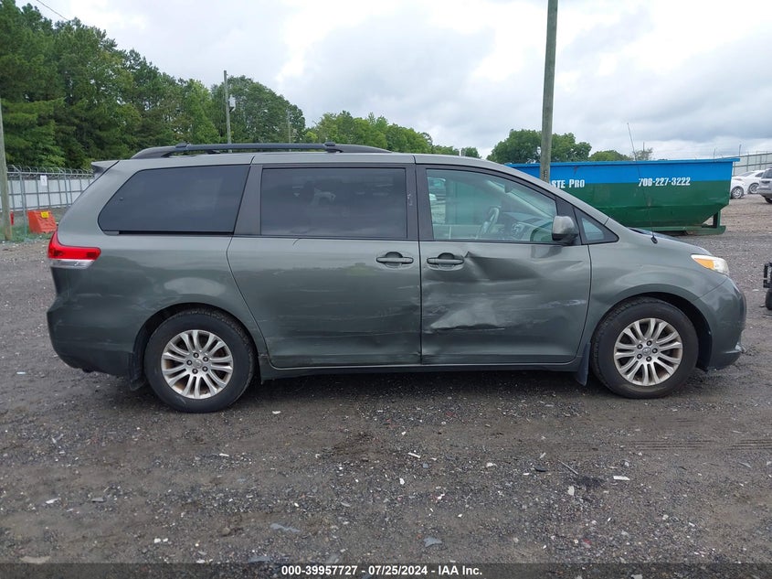2012 Toyota Sienna Xle V6 8 Passenger VIN: 5TDYK3DC7CS199360 Lot: 39957727