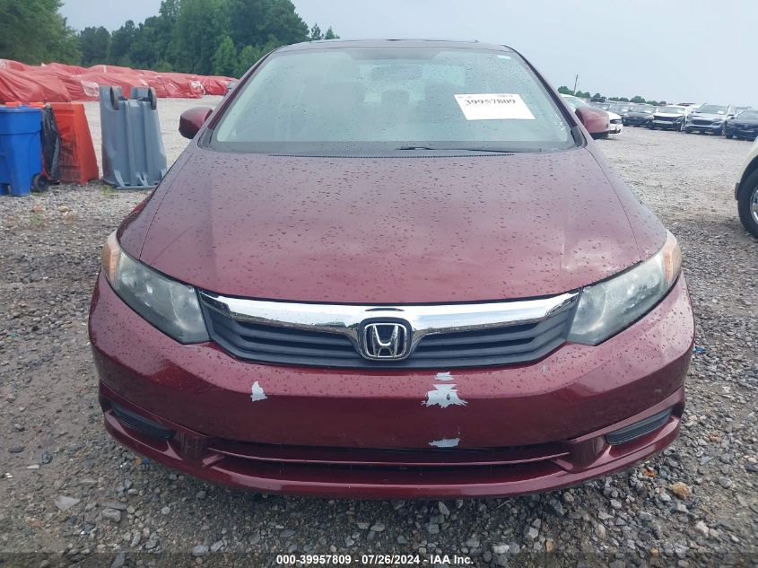 2012 Honda Civic Ex VIN: 19XFB2F82CE089210 Lot: 39957809