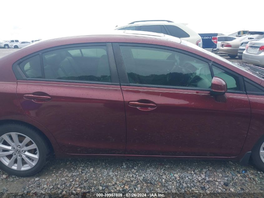 2012 Honda Civic Ex VIN: 19XFB2F82CE089210 Lot: 39957809