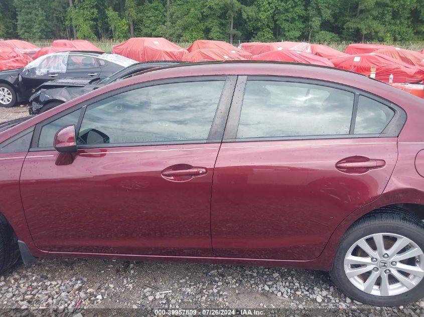 2012 Honda Civic Ex VIN: 19XFB2F82CE089210 Lot: 39957809