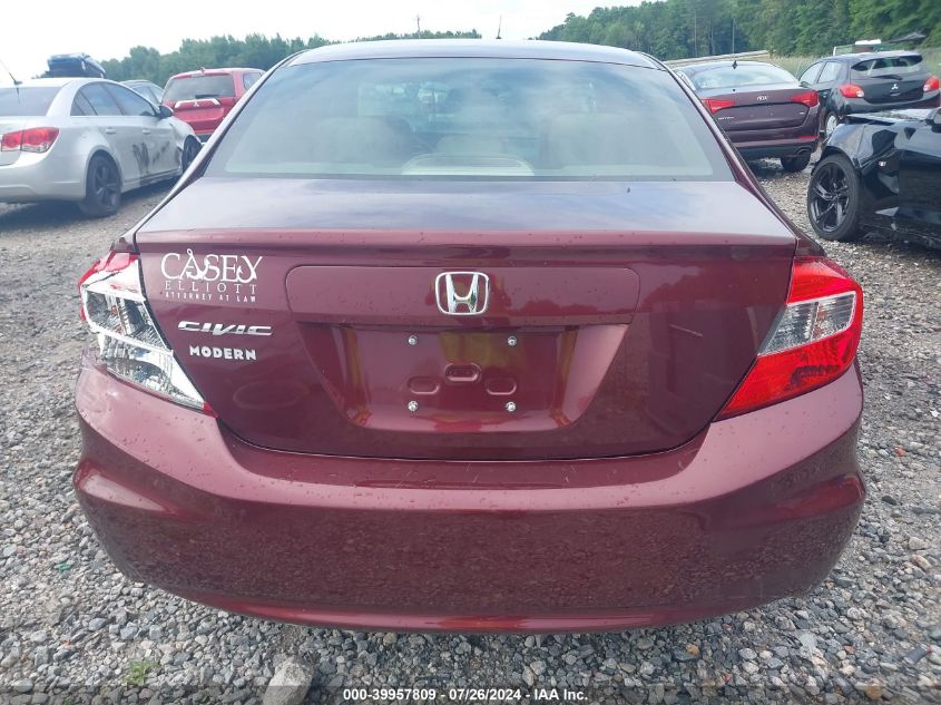 2012 Honda Civic Ex VIN: 19XFB2F82CE089210 Lot: 39957809