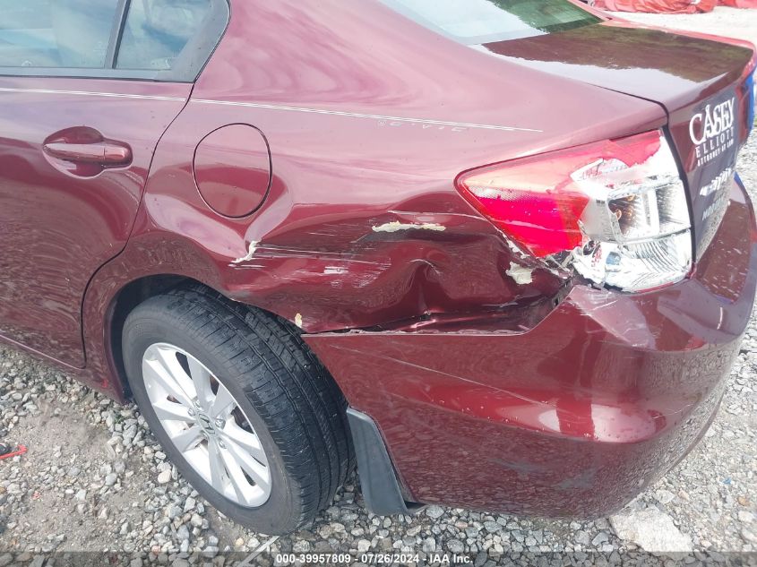 2012 Honda Civic Ex VIN: 19XFB2F82CE089210 Lot: 39957809