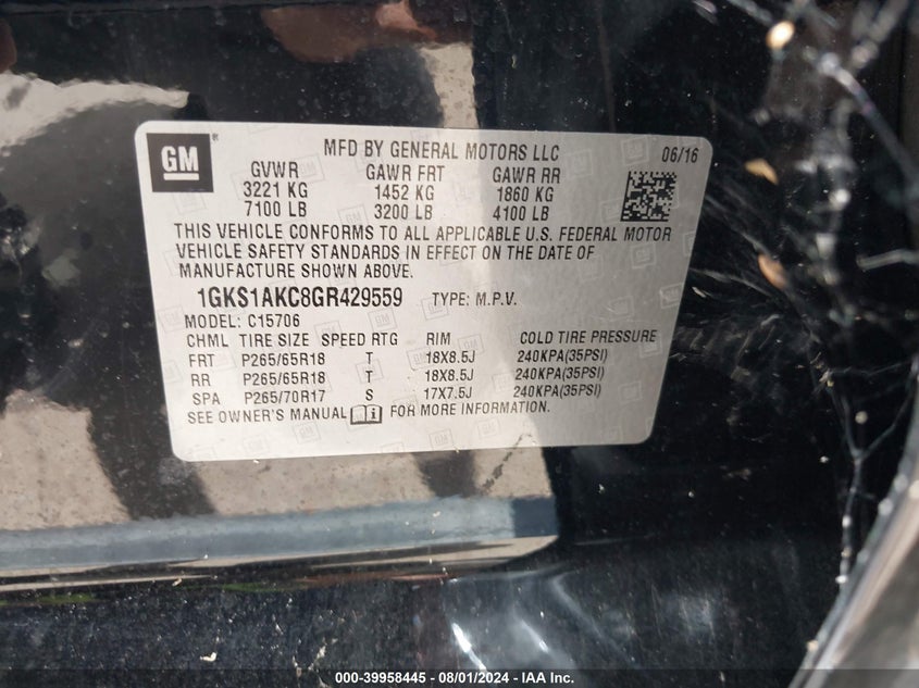 2016 GMC YUKON SLE - 1GKS1AKC8GR429559