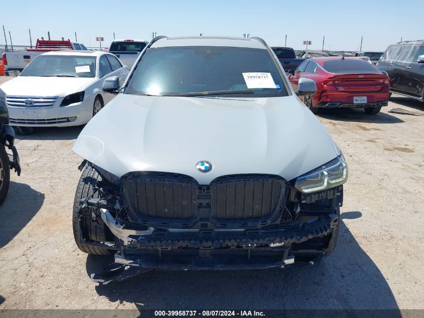 2022 BMW X3 XDRIVE30I - 5UX53DP02N9N40395