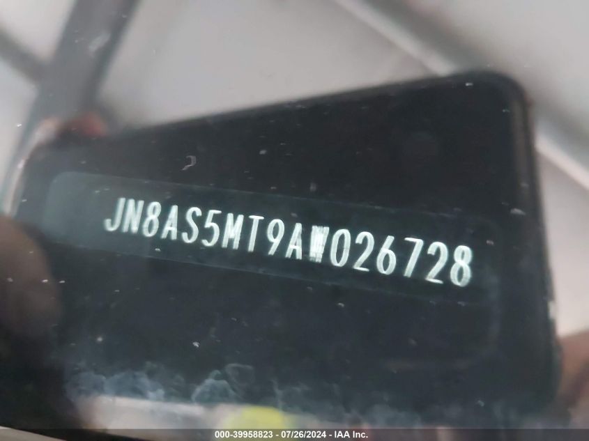 2010 Nissan Rogue Sl VIN: JN8AS5MT9AW026728 Lot: 39958823