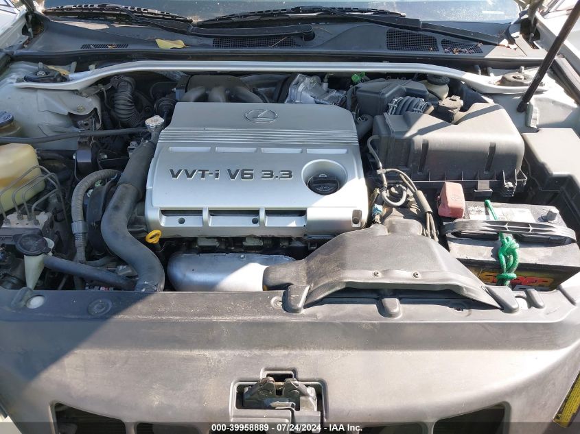 2004 Lexus Es 330 VIN: JTHBA30G345044389 Lot: 39958889