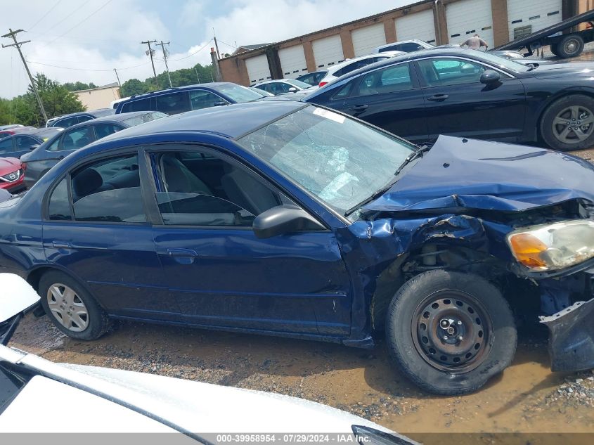 2003 Honda Civic Lx VIN: 1HGES155X3L027818 Lot: 39958954