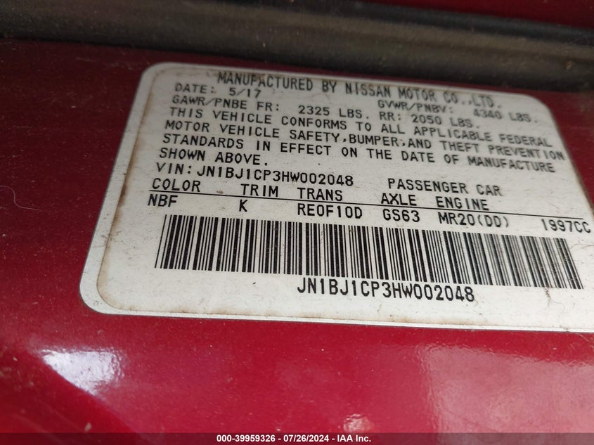 2017 NISSAN ROGUE SPORT S - JN1BJ1CP3HW002048