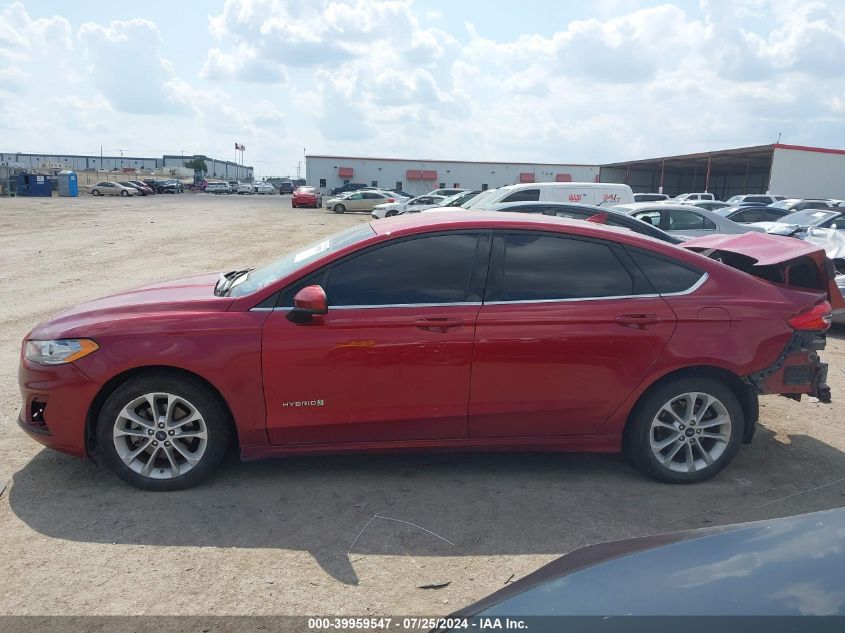 2019 Ford Fusion Hybrid Se VIN: 3FA6P0LUXKR220162 Lot: 39959547