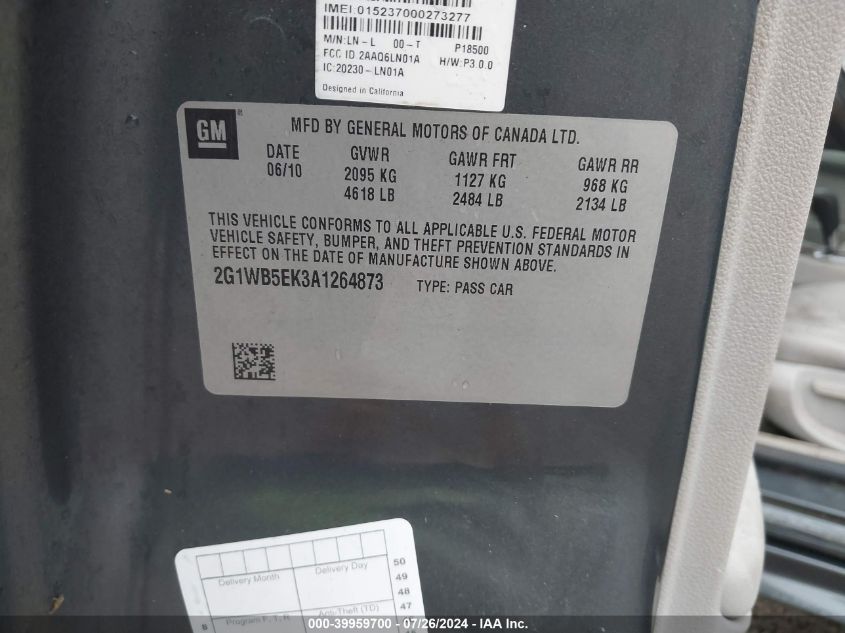 2010 Chevrolet Impala Lt VIN: 2G1WB5EK3A1264873 Lot: 39959700