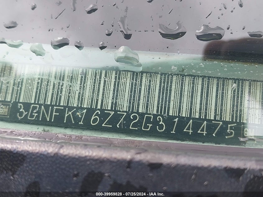 2002 Chevrolet Suburban 1500 Z71 VIN: 3GNFK16Z72G314475 Lot: 39959828