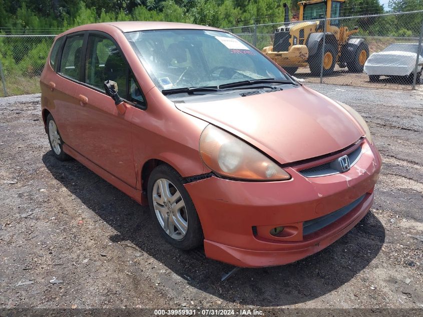 2007 Honda Fit Sport VIN: JHMGD38607S047118 Lot: 39959931