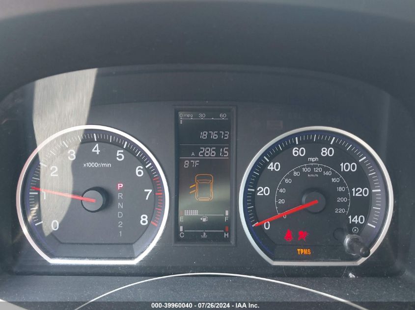 2009 Honda Cr-V Ex-L VIN: 5J6RE48789L029401 Lot: 39960040