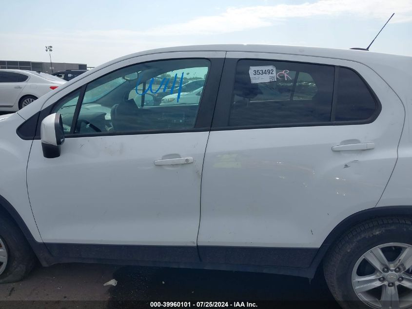 2022 Chevrolet Trax Fwd Ls VIN: KL7CJKSM6NB525062 Lot: 39960101