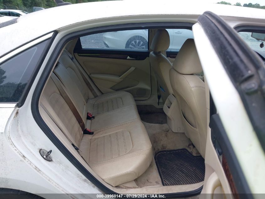 2012 Volkswagen Passat 2.5L Sel VIN: 1VWCP7A38CC068508 Lot: 39960147