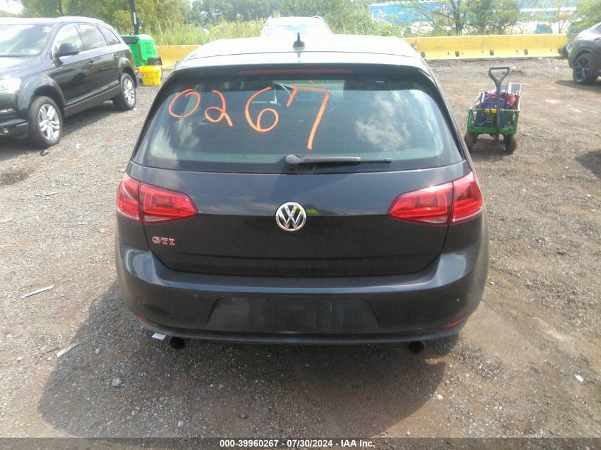 2015 Volkswagen Golf Gti 2.0T Autobahn W/Performance Package 4-Door VIN: 3VW547AU1FM083400 Lot: 39960267