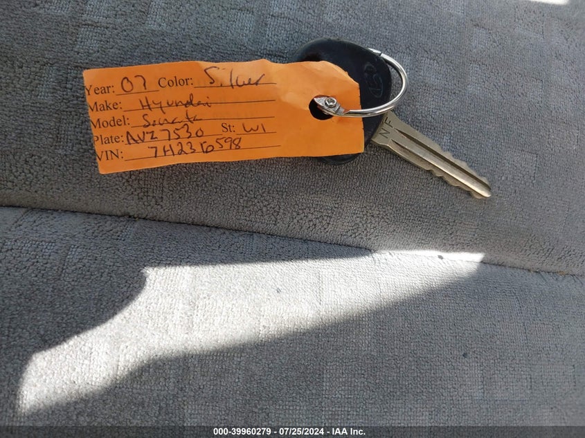 2007 Hyundai Sonata Gls VIN: 5NPET46C97H236598 Lot: 39960279