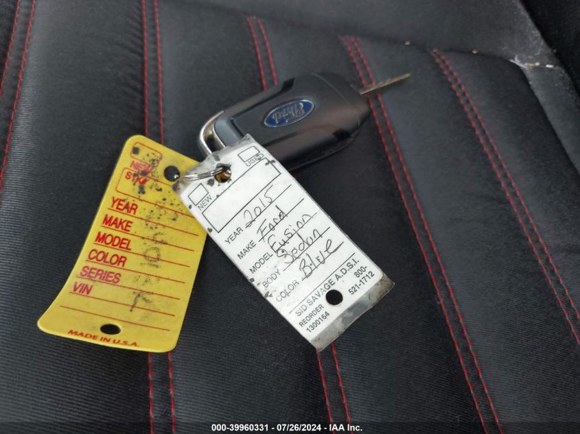 2015 Ford Fusion Se VIN: 3FA6P0H74FR146410 Lot: 39960331