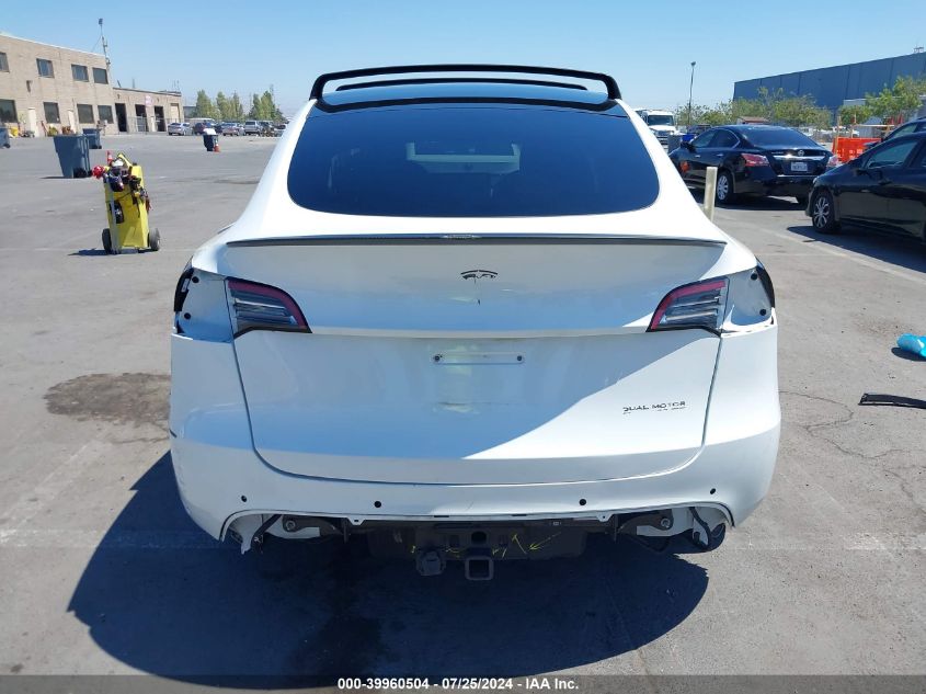 2020 Tesla Model Y Long Range Dual Motor All-Wheel Drive/Performance Dual Motor All-Wheel Drive VIN: 5YJYGDEF1LF058739 Lot: 39960504