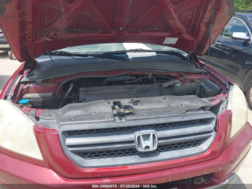 2004 Honda Pilot Ex-L VIN: 5FNYF18514B003763 Lot: 39960570