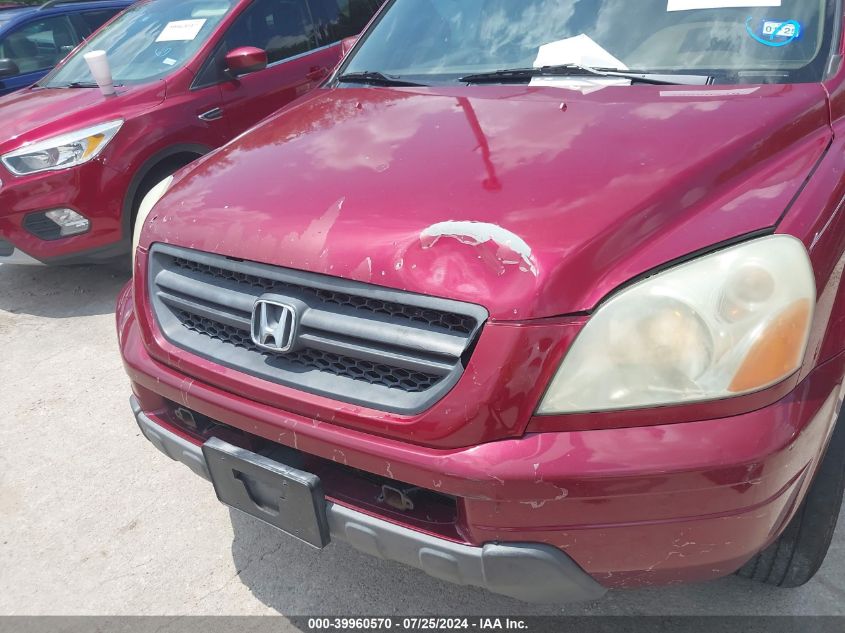 2004 Honda Pilot Ex-L VIN: 5FNYF18514B003763 Lot: 39960570