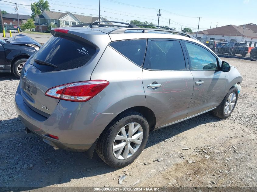 2012 Nissan Murano Sl VIN: JN8AZ1MUXCW113733 Lot: 39960621