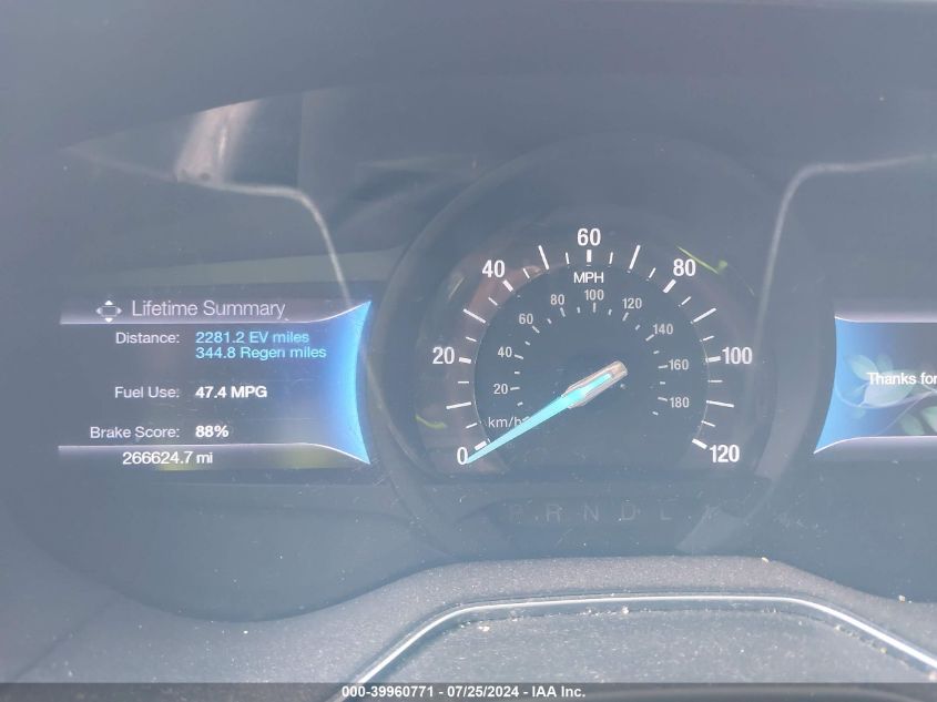 2013 Ford Fusion Se Hybrid VIN: 3FA6P0LU1DR229268 Lot: 39960771