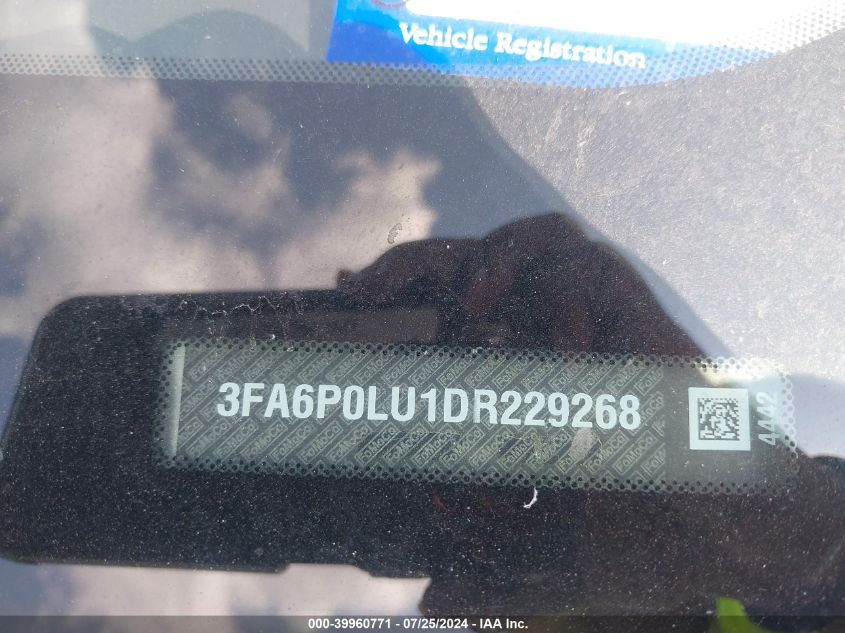 2013 Ford Fusion Se Hybrid VIN: 3FA6P0LU1DR229268 Lot: 39960771