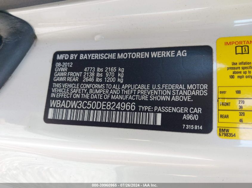 WBADW3C50DE824966 2013 BMW 328I